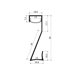 Aluminum profile for LED strip plinth AL-68 2 meters gold surface-mounted LEDUA