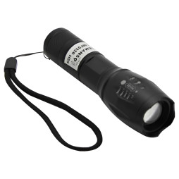Flashlight LEMANSO T6 3W 180LM/ LMF9326 with telescopic focus function + switch (4 modes) battery: 1*18650 or 3*AAA (not included) black