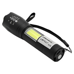 LEMANSO XPE COB 1W/ LMF9327 flashlight with charging port + 800 mAh 18650 battery
