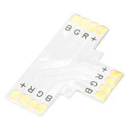 T connector for LED strip Lemanso 10mm 4pin without clamps / LMA9432