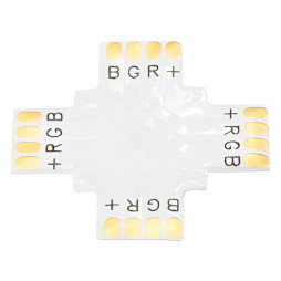 X connector for LED strip Lemanso 10mm 4pin without clamps / LMA9434