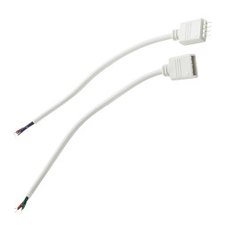 Connector for RGB LED strip Lemanso 4pin, wire 15cm / LMA9414 (socket + plug)