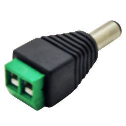 DC 5.5*2.1mm power plug with Lemanso / LMA9405 terminals (bolt-type wire clamp)