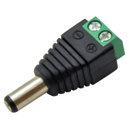 DC 5.5*2.1mm power plug with Lemanso / LMA9405 terminals (bolt-type wire clamp)