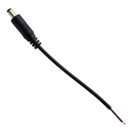 Power plug mini Jack "male" DC 5.5mm / 2.1mm Lemanso with cable 15cm / LMA9407