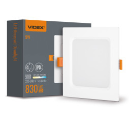 LED Back recessed square VIDEX 9W 5000K