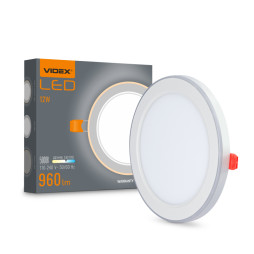 LED recessed light with decorative lighting VIDEX DL4R 12W+4W 5000K+2700K 220V