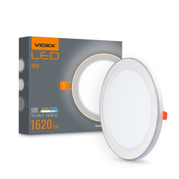 LED recessed light with decorative lighting VIDEX DL4R 18W+6W 5000K+2700K 220V
