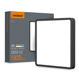 LED surface-mounted square lamp VIDEX 24W 5000K Black