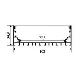 Aluminum profile for LED strip AL-24 1 meter black overhead suspended LEDUA