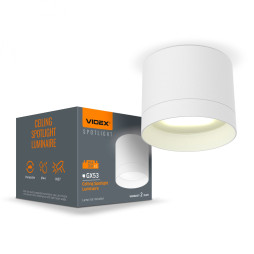 VIDEX lamp IP44 under GX53 lamp surface mounted White VL-SPF19A-W