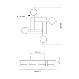 VIDEX lamp under 4xGX53 lamp surface mounted White (VL-SPF31-4W)