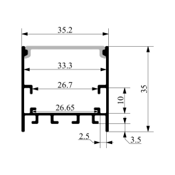 Aluminum profile for LED strip AL-84 2 meters red surface-mounted, suspended LEDUA