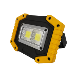 LED floodlight 10W 2COB 500Lm 6500K IP54 yellow-black LMP101 with micro USB + Lemanso button (180 days warranty)