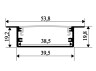 Aluminum profile for LED strip AL-16-1 1 meter anodized recessed LEDUA