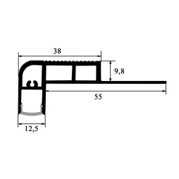 Aluminum profile for LED strip for stairs AL-28 2 meters anodized surface mounted LEDUA