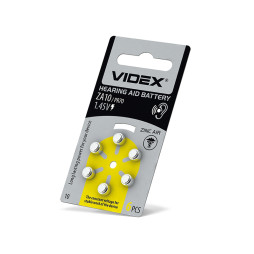 Zinc air battery ZA10 (PR70) BLISTER 6pcs Videx