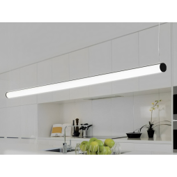 LED pendant lamp linear round "N30-1000" 220V 18W 4000k black, cable length 2m LEDUA