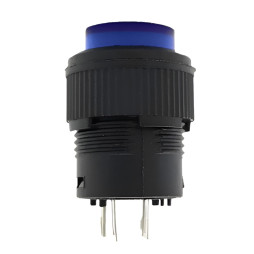 Button Lemanso LSW13 round blue with LED backlight ON-OFF/ R16-503AD 3A 250VAC