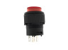 Button Lemanso LSW13 round red with LED backlight ON-OFF/ 3A 250VAC