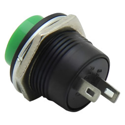 Button Lemanso LSW38 round green without fix. ON-(OFF) / R13-507C 3A 250VAC multiple of 25 pieces