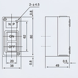 Lemanso LSW49 start-stop button 3P 15A 2.2kW 230V IP65 (TBSP-315)