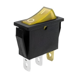 Lemanso LSW01 switch narrow yellow with backlight / KCD3-102N 15A 250VAC