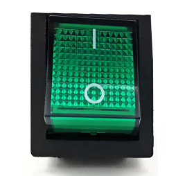 Lemanso LSW02 switch large green with backlight / KCD2-201\N 15A 250VAC