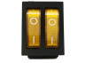 Switch Lemanso LSW04 double yellow with backlight / KCD2-2101N 15A 250VAC multiple of 25 pieces