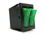 Switch Lemanso LSW04 double green with backlight / KCD2-2101N 15A 250VAC multiple of 25 pieces