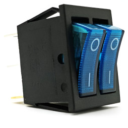 Switch Lemanso LSW04 double blue with backlight / KCD2-2101N multiple of 25 pieces