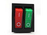 Switch Lemanso LSW04 double red-green with backlight / KCD2-2101N 15A 250VAC