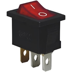 Switch Lemanso LSW05 small red with backlight / KCD1-101-2 6A 250VAC