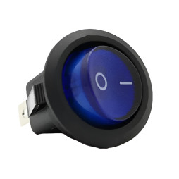 Switch Lemanso LSW07 round blue with backlight / KCD1-101N-8 6A 250VAC multiple of 25 pieces