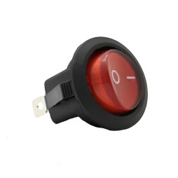 Switch Lemanso LSW07 round red with backlight / KCD1-101N-8 6A 250VAC multiple of 25 pieces