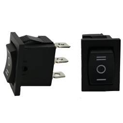 Lemanso LSW16 switch small black 3 positions with latch/ KCD1-103-2