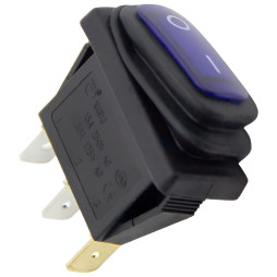Switch Lemanso LSW36 3PIN blue with fix. and with backlight IP45 ON-OFF / KCD3-101NW 15A 250VAC multiple 25 pieces