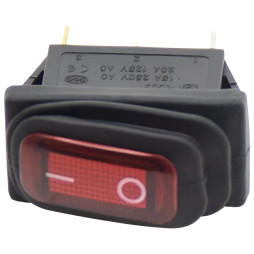 Switch Lemanso LSW36 3PIN red with fix. and with backlight IP45 ON-OFF / KCD3-101NW 15A 250VAC multiple of 25 pieces