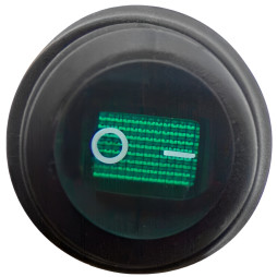 Switch Lemanso LSW37 3PIN green with fix. IP45 ON-OFF / KCD1-5-101NW 6A 250VAC multiple of 25 pieces