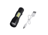 Tactical flashlight with USB charging, in a box (black)
