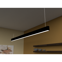 LED pendant linear lamp "N44-1500" 220V 27W 4500k with internal driver black LEDUA