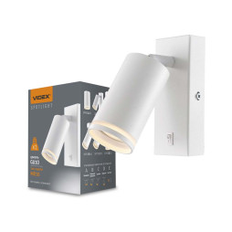 VIDEX lamp for lamp GU10 SPF05E wall mounted with button white