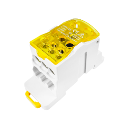 Distribution block on DIN-rail Lemanso 125A LMA2666 (UKK125A) yellow Lemanso
