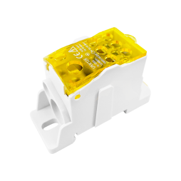 Distribution block on DIN-rail Lemanso 125A LMA2666 (UKK125A) yellow Lemanso