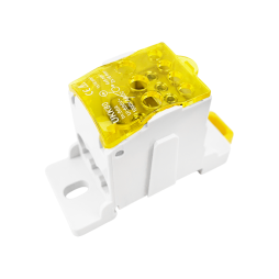 DIN-rail distribution block Lemanso 80A LMA2662 (UKK80A) yellow Lemanso
