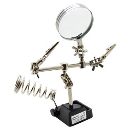 Desktop magnifier with soldering iron stand Lemanso and 2 crocodile clips/ LM9130