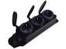 Block 3 sockets with grounded rubber LMA062 Lemanso