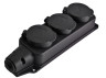 Block 3 sockets with grounded rubber LMA062 Lemanso