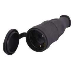 Grounded socket with cover, rubber LMA053 Lemanso