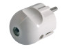 Straight plug with grounding white / LMA008 Lemanso